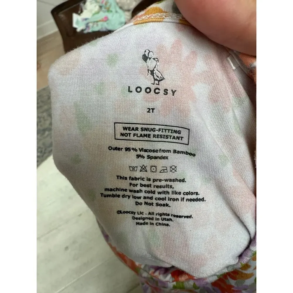 Loocsy Baby Spring Floral Pajama Set Size 2T